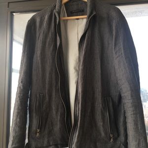 John Varvatos Chambray Moto Jacket